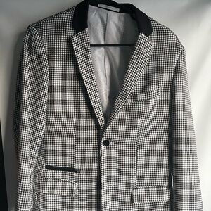 WD.NY Black and White Checkered Blazer
